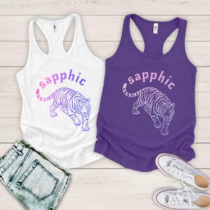 Sapphic Tank Wlw Tank Top Pride lesbian Tanks Sapphic tendencies Tanks personal gifts for lesbian pride tshirt lesbian live laugh GGT005