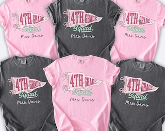 Personalized Fourth Grade Teacher Shirt, Custom Name 4th Grade Teacher Tee, Back to School Teacher Name Shirt, Teacher Appreciation Gift