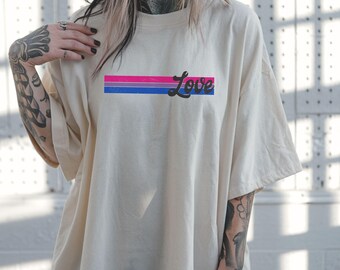 Subtle bi pride Comfort colors Shirt subtle bisexual Funny bisexual Love Shirt sapphic T-shirt girlfriend gift wlw gay pride gift for GGC316