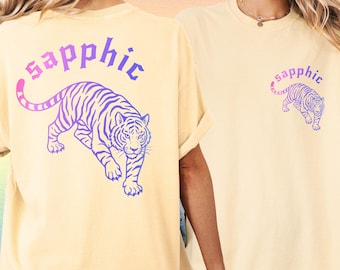 Wlw tshirt sapphic shirts Pride lesbian shirt Sapphic tendencies shirt personal gifts for lesbian pride tshirt lesbian live laugh tee GGC282