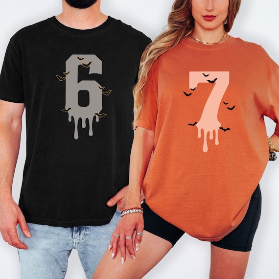 6 7 Shirts Comfort colors Shirt Couples Halloween Funny Matching Shirt Trendy Tiktok Halloween Costume Shirt 67 Trend Six Seven Meme Pumpkin