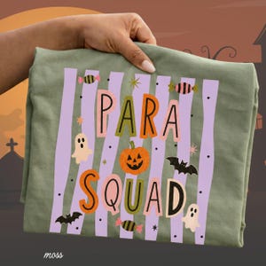 Spooky Para Squad Shirt, Halloween Paraprofessional Tee, Cute Classroom Aide Shirt, Pumpkin Teacher Assistant Gift Group Shirts Teacher Aide image 5