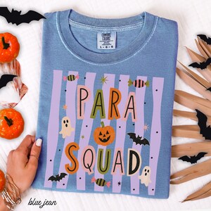 Spooky Para Squad Shirt, Halloween Paraprofessional Tee, Cute Classroom Aide Shirt, Pumpkin Teacher Assistant Gift Group Shirts Teacher Aide image 13