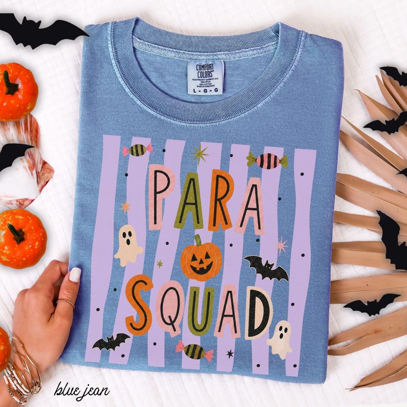 Spooky Para Squad Shirt, Halloween Paraprofessional Tee, Cute Classroom Aide Shirt, Pumpkin Teacher Assistant Gift Group Shirts Teacher Aide image 13