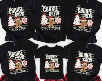 Personalized Family Christmas Shirts, Matching Cookie Crew Shirts, Custom Christmas Family Tees, Mom Dad Kids Matching Holiday Shirts