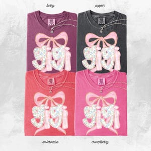 Gigi Shirt Gift For Gigi Tshirt Mother's Day Gift For Grandma Gifts Coquette Bow Gigi Shirt Comfort colors Baby Announcement Tee Grandmother Bild 10