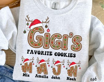 Christmas Cookie Shirt, Gingerbread Christmas Sweatshirt, Personalized Cookie Family Shirt, Custom Name Holiday Hoodie