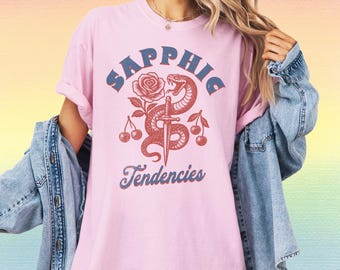 Sapphic wlw tshirt Sapphic tendencies shirt sapphic shirts comfort colors pride tshirts lesbian live laugh lesbian shirt pride queer  GGC176