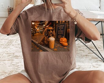 Comfort Colors Funny Dachshund Drinking Shirt, Halloween Dog Shirt, Wiener Dog Comfort colors , Sausage Dog Unisex Tee, Spooky Dog Lover Tee