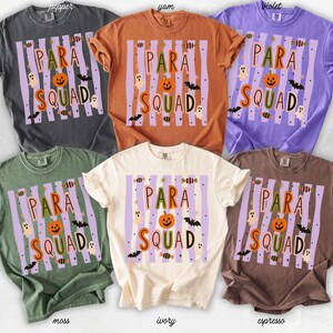 Spooky Para Squad Shirt, Halloween Paraprofessional Tee, Cute Classroom Aide Shirt, Pumpkin Teacher Assistant Gift Group Shirts Teacher Aide image 12