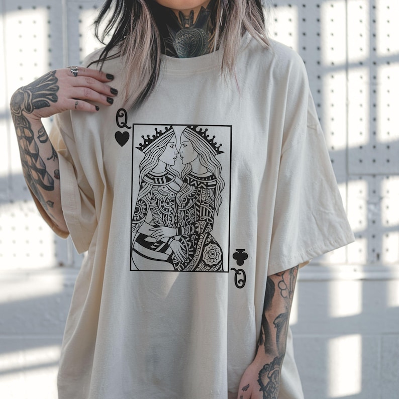 Sapphic shirt Lesbian Shirt oversized comfort color shirt Wlw Pride Tshirt lesbian gift sapphic gift queer shirt subtle lesbian tee GGC183 image 4