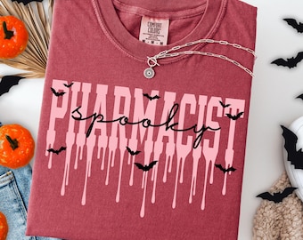 Spooky Pharmacist Shirt Comfort Colors Halloween Pharmacists T-shirt Gift For Pharmacist Pharmacist Gifts Halloween TShirt Spooky Tee Shirt