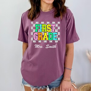 Personalized first grade teacher shirt Custom First Grade Teacher Comfort Colors® Tee First Grade Dream Team  Back to School Teacher Gifts