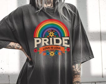 Lgbt Pride shirt Trans Rights Shirt equality comfort colors shirt pride ally shirt Pride Rainbow Shirt Lesbian gift Love is love tees GGC239