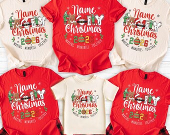Personalized Family Christmas Shirts, Custom Family Name Christmas Tee, Matching Family Holiday Shirts, Christmas Family Outfit
