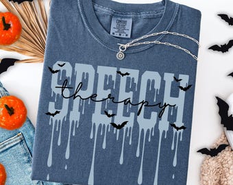 Speech Therapy Halloween Shirt Spooky Speech Therapy TShirt Comfort Colors SLP Ghost Shirt Speech Language Pathologist Tee Speech Pathology