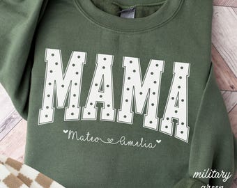 Personalized Mama Shirt, Mama Shirt with Kids Names, Custom Mama Shirt, Mama Sweatshirt, Mama Hoodie, Gift for Mom