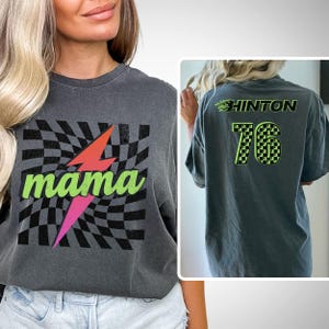 Personalized Race Mom Shirt, Race Mama Sweatshirt, Racing Season, Checkered Race Shirt, Mama Racing Sweatshirt, Mothers Day Gift For Mom