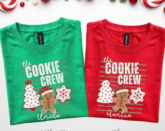 Personalized Family Christmas Shirts, Matching Christmas Family Shirts, Custom Family Name Shirt, Mom Dad Kids Xmas Tees, Cookie Crew Shirts