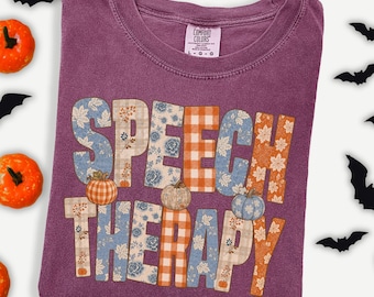 Speech Therapy Halloween Shirt Spooky Speech Therapy TShirt Comfort Colors SLP Ghost Shirt Speech Language Pathologist Tee Speech Pathology