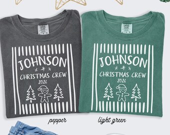 Personalized Family Christmas Shirt, Matching Family Christmas Tee, Custom Family Name Christmas Shirt, Christmas Crew Shirt
