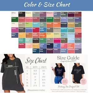 a women's t - shirt with a size chart