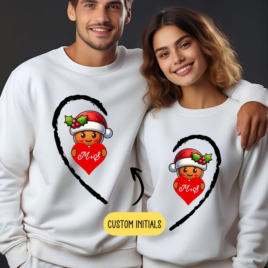 Personalized Couple All-Over Print Sweater - Christmas Gift For Couple - 2022 First Christmas main image 1