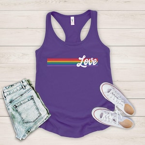 Love is Love Tank Top Pride Month Tank bi pride Cute lgbtq gift for lesbian funny lgbtq apparel rainbow lgbt pride tank Queer tank  GGT018