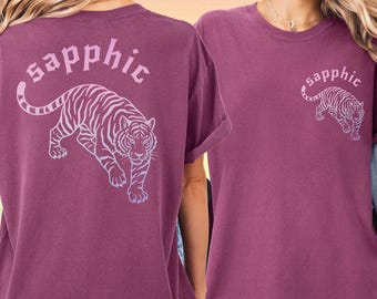 Wlw tshirt sapphic shirts Pride lesbian shirt Sapphic tendencies shirt personal gifts for lesbian pride tshirt lesbian live laugh tee GGC283