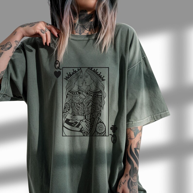Sapphic shirt Lesbian Shirt oversized comfort color shirt Wlw Pride Tshirt lesbian gift sapphic gift queer shirt subtle lesbian tee GGC183 image 5