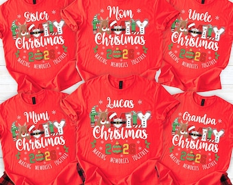 Personalized Family Christmas Shirts, Custom Family Role Shirts, Matching Christmas Tees, Mama Dad Kids Holiday Shirts