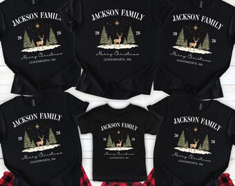 Personalized Family Christmas Shirts, Custom Family Name Christmas Tee, Matching Family Holiday Shirts, Christmas Family Outfit