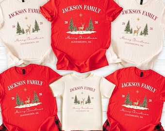 Family Christmas Vacation Shirts, Personalized Family Christmas Shirt, Matching Holiday Trip Tees, Custom Family Name Christmas Shirts