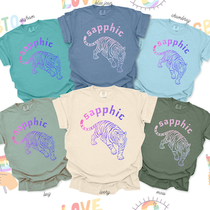 Wlw tshirt sapphic shirts Pride lesbian shirt Sapphic tendencies shirt personal gifts for lesbian pride tshirt lesbian live laugh tee GGC179