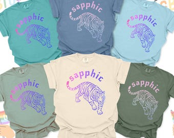Wlw tshirt sapphic shirts Pride lesbian shirt Sapphic tendencies shirt personal gifts for lesbian pride tshirt lesbian live laugh tee GGC179