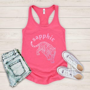 Wlw Tank Top sapphic Tank Pride lesbian Tanks Sapphic tendencies Tanks personal gifts for lesbian pride tshirt lesbian live laugh GGT004