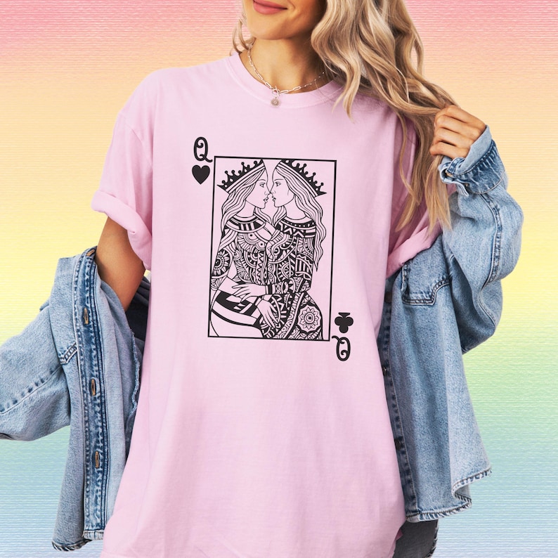 Sapphic shirt Lesbian Shirt oversized comfort color shirt Wlw Pride Tshirt lesbian gift sapphic gift queer shirt subtle lesbian tee GGC183 image 3