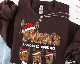 Personalized Mimi Christmas Shirt, Custom Grandkids Names Shirt, Gingerbread Grandma Sweatshirt, Christmas Gift for Mimi