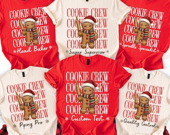 Matching Family Christmas Shirts, Cookie Crew Shirts, Personalized Christmas Baking Tees, Gingerbread Family Outfit, Holiday Group Shirts c1