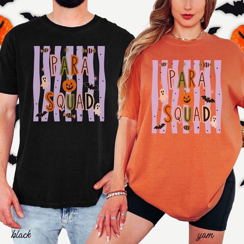 Spooky Para Squad Shirt, Halloween Paraprofessional Tee, Cute Classroom Aide Shirt, Pumpkin Teacher Assistant Gift Group Shirts Teacher Aide image 16