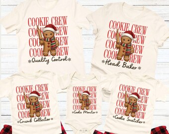 Matching Family Christmas Shirts, Cookie Crew Shirts, Personalized Christmas Baking Tees, Gingerbread Family Outfit, Holiday Group Shirts c1