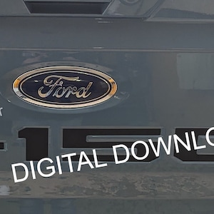 May include: A gray Ford truck tailgate with a black Ford logo and the text "F-150" in black lettering. The text "DESIGNS BY Christopher" and "DIGITAL DOWNLOAD" are also visible in black lettering.