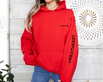 Unbothered Hoodie, Hooded Sweatshirt, Unisex Hoodie, Pullover Hoodie, Long Sleeve, Graphic Hoodie, Trendy, Gifts for Her, Gifts for Him