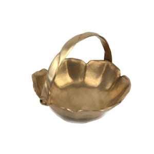 Vintage Basket, Brass Jewelry Dish, Antique Footed Ring Bowl & Easter Decor, Unique Home Accent, Egg Basket
