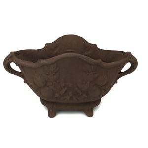 Antique Cast Iron Jardinière, Late 19th Century Patinated Rusted Planter, Vintage Outdoor Decor, Antique Flower Bowl, Floral Arrangement Pot
