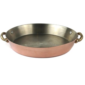 Vintage Copper Pan, Small Copper Saucepan With Brass Handles, Vintage Cookware, Copper & Brass Cooking Pan, Frying Pan With Copper Outer