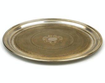 Bandeja de comedor plateada, bandeja ovalada vintage para servir, elegante bandeja plateada para decoración del hogar y entretenimiento.