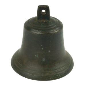 Vintage Bronze Door Bell, Antique Patinated Bell, Metal Dinner Bell, Meditation Chime,  Classic Cow Bell Decoration, Unique Collectible