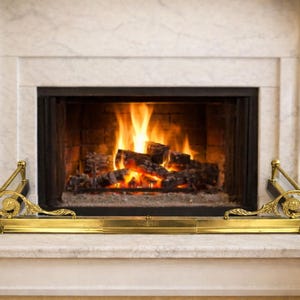 Vintage Brass Fireplace Fender, Antique Fire Guard, Large Decor, Extendable Old Fireplace Decor, Elegant Hearth Accessory