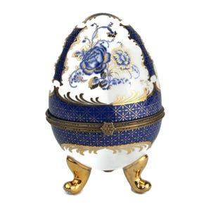 Ei Schmuckschatulle, atemberaubende deutsche Porzellan Schmuckschatulle für die Aufbewahrung von Schätzen, elegantes Geschenk für besondere Anlässe